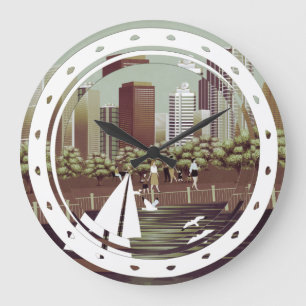 Urban landscape large clock