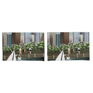 Urban landscape pillowcase