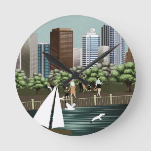 Urban landscape round clock