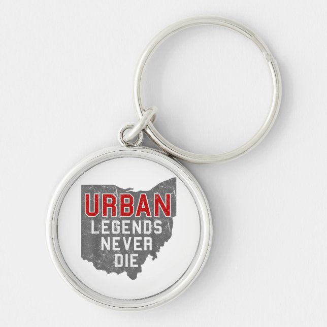 Urban Legends Never Die State of Ohio Distressed  Key Ring (Front)