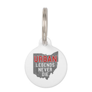 Urban Legends Never Die State of Ohio Distressed Pet Tag