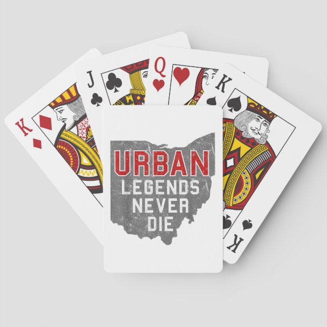 Urban Legends Never Die State of Ohio Distressed  Playing Cards (Back)