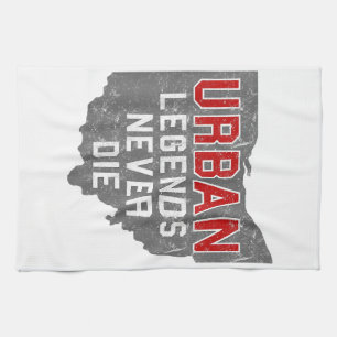 Urban Legends Never Die State of Ohio Distressed  Tea Towel