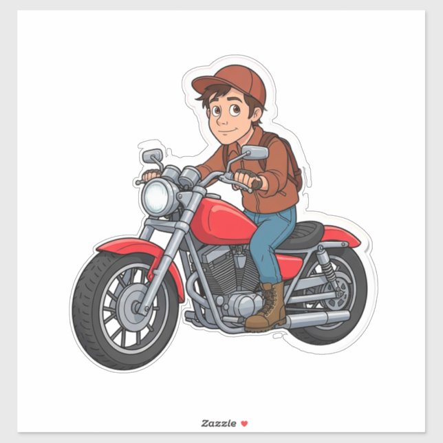 🏍️ Urban Lifestyle Cartoon Motorcycle Rider Fun (Sheet)