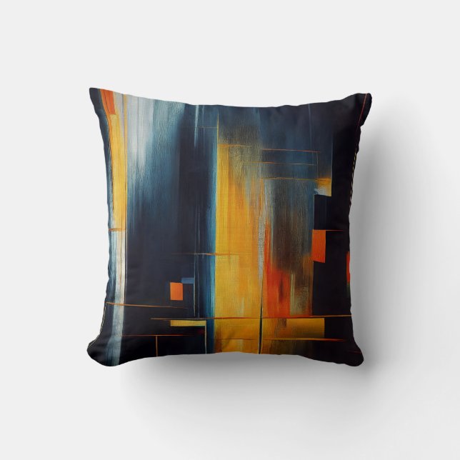 Urban Lights Abstract Geometry Cushion (Front)
