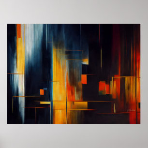 Urban Lights Abstract Geometry Poster