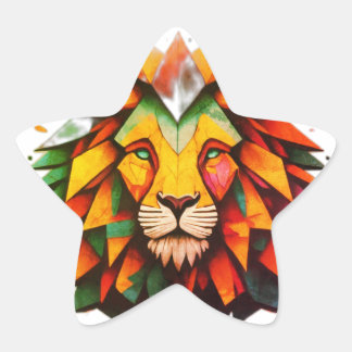 Urban lion star sticker