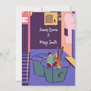 Urban Love Graffiti Walls, Noodle Boxes Wedding Invitation