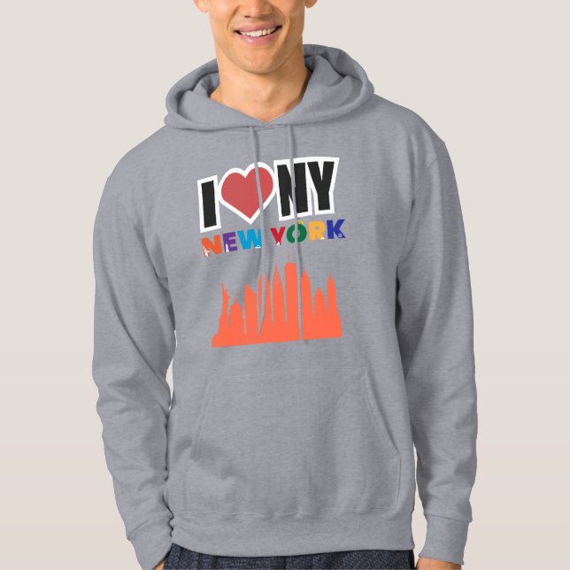 Urban Love NYC Skyline Graphic Hoodie (Front)
