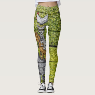"Urban Menagerie Leggings: Graffiti Animal Parade" Leggings