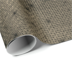Urban Minimal Sepia Gold Black Elegant Grill Sequ Wrapping Paper