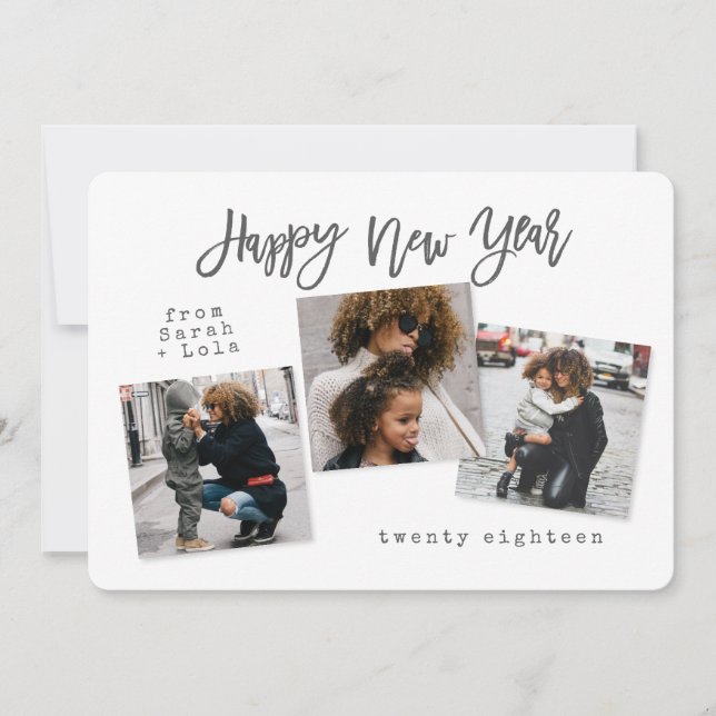 URBAN MODERN HAPPY NEW YEAR HOLIDAY CARD (Front)
