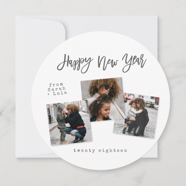 URBAN MODERN HAPPY NEW YEAR HOLIDAY CARD (Front)