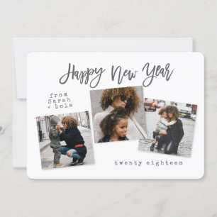 URBAN MODERN HAPPY NEW YEAR(SILVER) HOLIDAY CARD