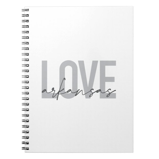 Urban, modern, simple, cool design Love Arkansas Notebook (Front)