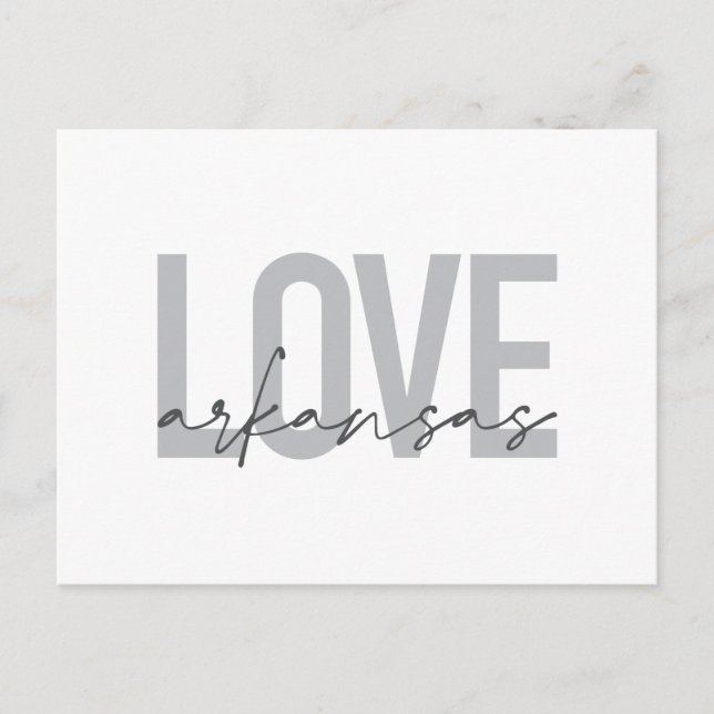 Urban, modern, simple, cool design Love Arkansas Postcard (Front)