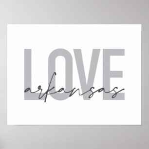 Urban, modern, simple, cool design Love Arkansas Poster
