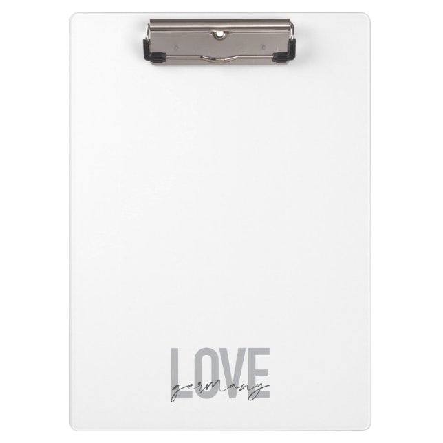 Urban, modern, simple, cool design Love Germany Clipboard (Front)
