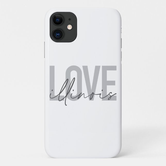 Urban, modern, simple, cool design Love Illinois Case-Mate iPhone Case (Back)