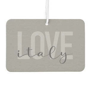 Urban, modern, simple, cool design Love Italy Car Air Freshener