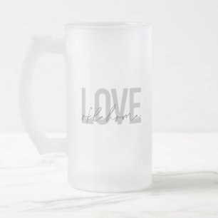 Urban, modern, simple, cool design Love Oklahoma Frosted Glass Beer Mug