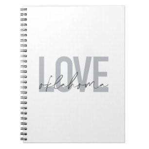 Urban, modern, simple, cool design Love Oklahoma Notebook