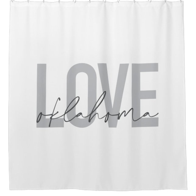 Urban, modern, simple, cool design Love Oklahoma Shower Curtain (Front)