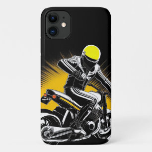 🌃 Urban Motorcycle Rider in Motion iPhone 11 Case