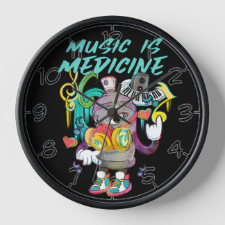 Urban Music is Medicine Graffiti Clock