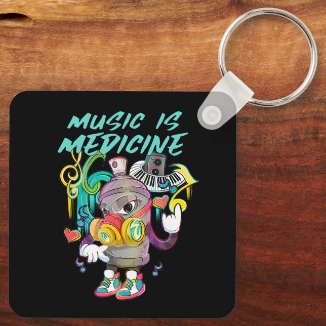 Urban Music is Medicine Graffiti Key Ring (Back)