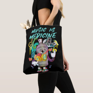 Urban Music is Medicine Graffiti Tote Bag