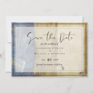 Urban Navy Blue Modern Budget Wedding Invitation
