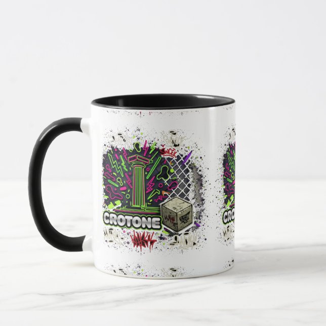 Urban Neon Graffiti Crotone Column Mug (Left)