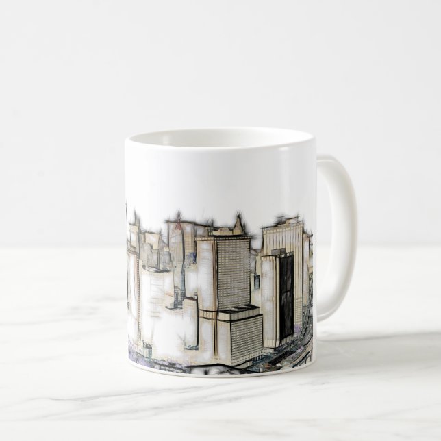 Urban New York Skyline Coffee Mug (Front Right)