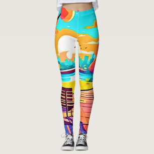 Urban Oasis Sunset Panorama Leggings