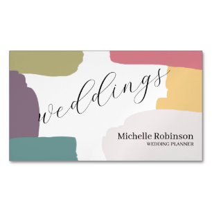 Urban Pastel Summer Colours Splash Magnetic Business Card