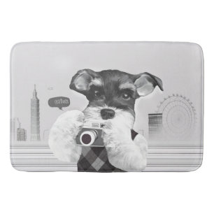 Urban Photographer: Schnauzer in Taipei City Bath Mat