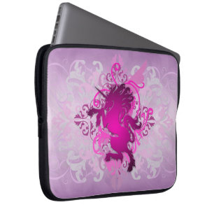 Urban Pink Fantasy Scroll Unicorn Laptop Sleeve