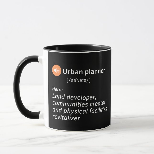 Urban planner definition| cute idea gift mug (Left)
