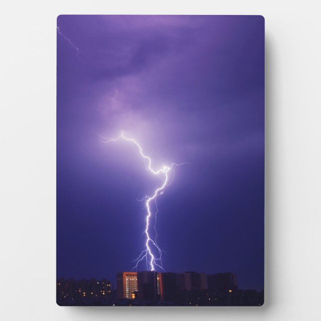 Urban Power Surge - Dynamic Lightning Bolt Over Ci Plaque (Front)