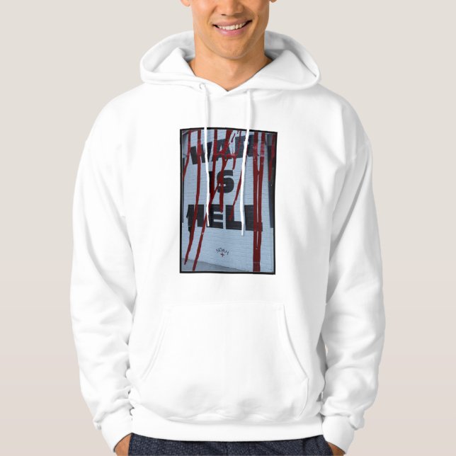 Urban Protest Visual with Dark Political Intensity Hoodie (Front)