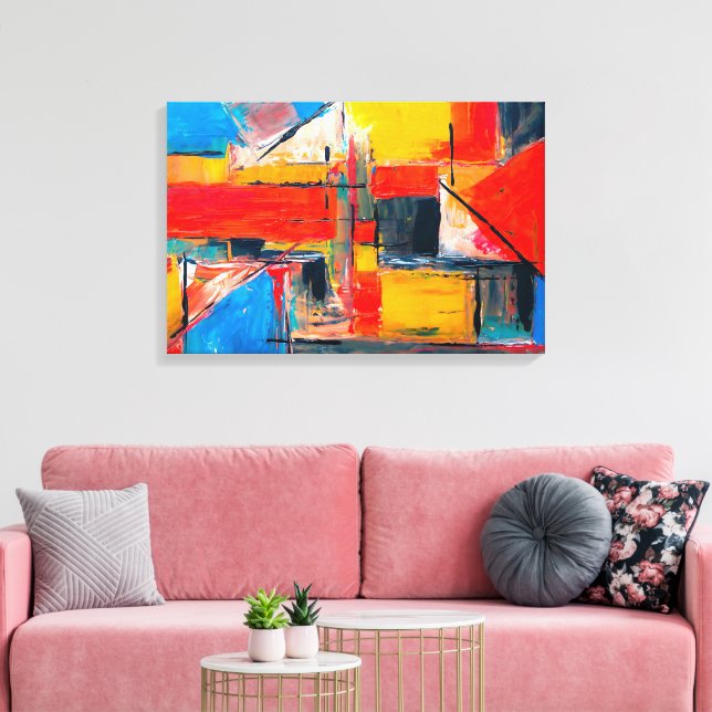 Urban Pulse Abstract Art Canvas Print (Insitu(LivingRoom))