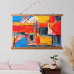 Urban Pulse Abstract Art Hanging Tapestry