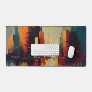 Urban Pulse – Abstract City In Vertical Rhythm Desk Mat