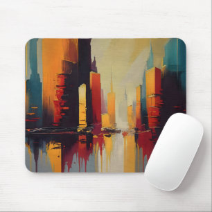 Urban Pulse – Abstract City In Vertical Rhythm Mouse Mat