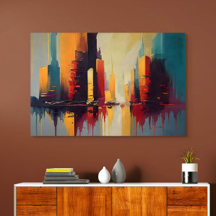 Urban Pulse – Abstract City In Vertical Rhythm Poster