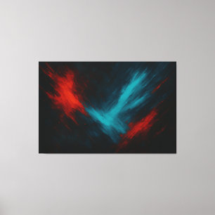 Urban Pulse – Abstract Red & Turquoise Canvas Art