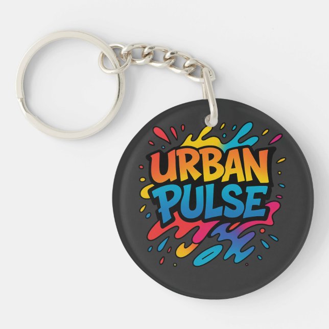 Urban Pulse – Vibrant Street Art Tee Key Ring (Front)