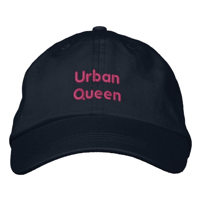 Urban Queen - Stylish Gorgeous Navy Colour-Hat Coo Embroidered Hat (Front)