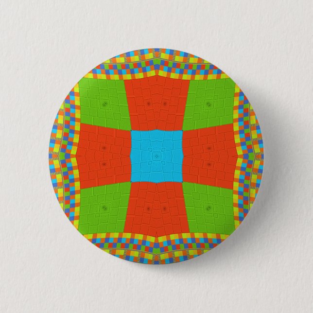 "Urban Quilt" European Geometric Pattern Art 6 Cm Round Badge (Front)